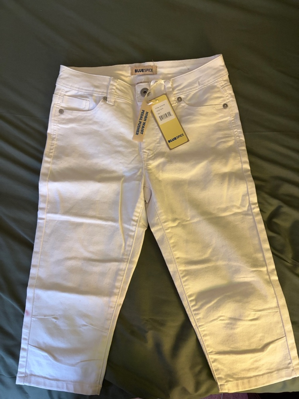 Blue Spice High Waist Pedal Pusher Cropped Ankle Jeans